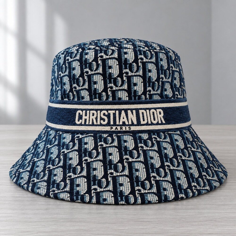Dior Teal Jacquard Bucket Hat